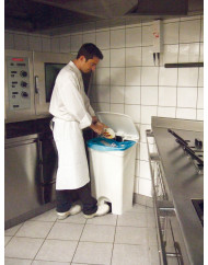 Collecteur à pédale plastique 90 L blanc Probbax