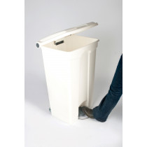 Collecteur à pédale plastique 90 L blanc Probbax