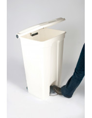 Collecteur à pédale plastique 90 L blanc Probbax