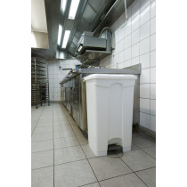 Collecteur à pédale plastique 90 L blanc Probbax