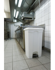 Collecteur à pédale plastique 90 L blanc Probbax