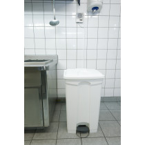 Collecteur à pédale plastique 90 L blanc Probbax