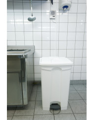 Collecteur à pédale plastique 90 L blanc Probbax