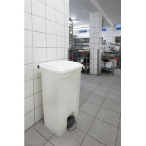 Collecteur à pédale plastique 90 L blanc Probbax