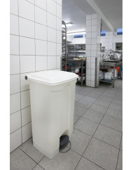 Collecteur à pédale plastique 90 L blanc Probbax