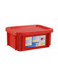 Bac gerbable Avec couvercle rouge plastique 40x30x23,5 cm 15 L fond plein parois pleines Gilac