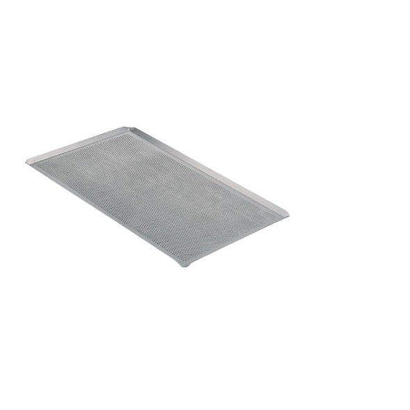 Plaque pâtissière perforée perforé aluminium Pâtissier 60x40 cm 1 mm Bords pincés De Buyer
