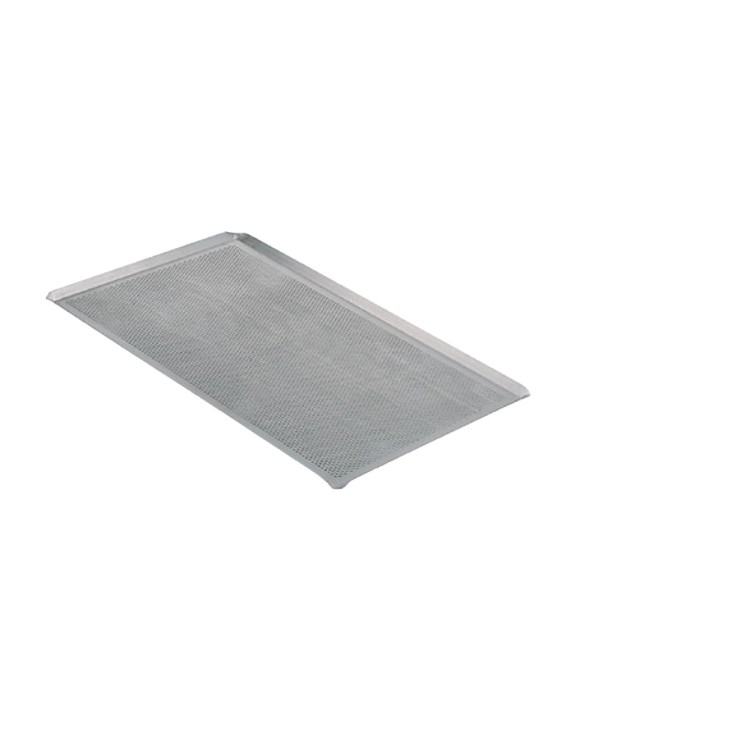 Plaque pâtissière perforée perforé aluminium Pâtissier 60x40 cm 1 mm Bords pincés De Buyer