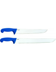 Couteau à poisson Déglon 42cm cranté manche bleu - Couteau DEGLON