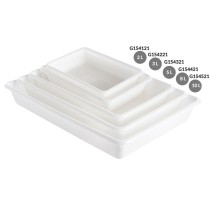 Bac plat Sans couvercle blanc plastique 30x20x6,3 cm 2 L fond plein parois pleines Gilac