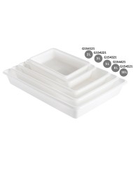 Bac plat Sans couvercle blanc plastique 30x20x6,3 cm 2 L fond plein parois pleines Gilac