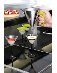 Entonnoir à piston inox Ø 15 cm 15,5 cm 0,8 L De Buyer