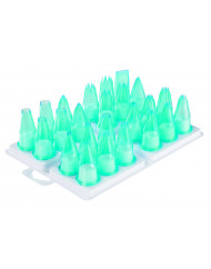 Boîte de 24 douilles pâtissières plastique Ø 3,5 cm 6 cm (24 pièces)