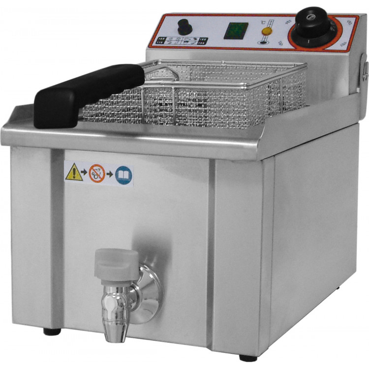 Friteuse avec robinet de vidange gris 230v 9 L