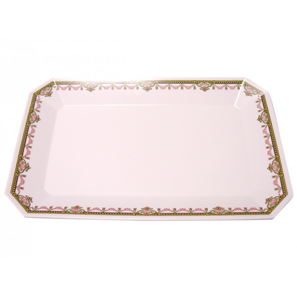 Plat de présentation rectangulaire blanc mélamine 34 cm Plastorex