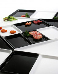 Plat de présentation rectangulaire blanc plexiglas 53 cm Altuglas Fischer