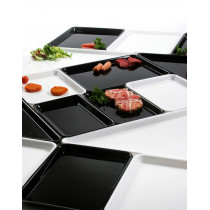 Plat de présentation rectangulaire noir plexiglas 32 cm Altuglas Fischer