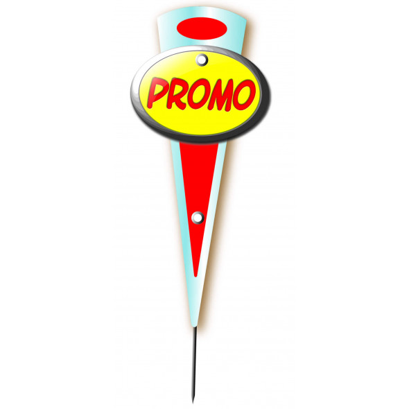 étiquette rectangulaire promo mini fleche 14x6 cm Bequet (10 pièces)