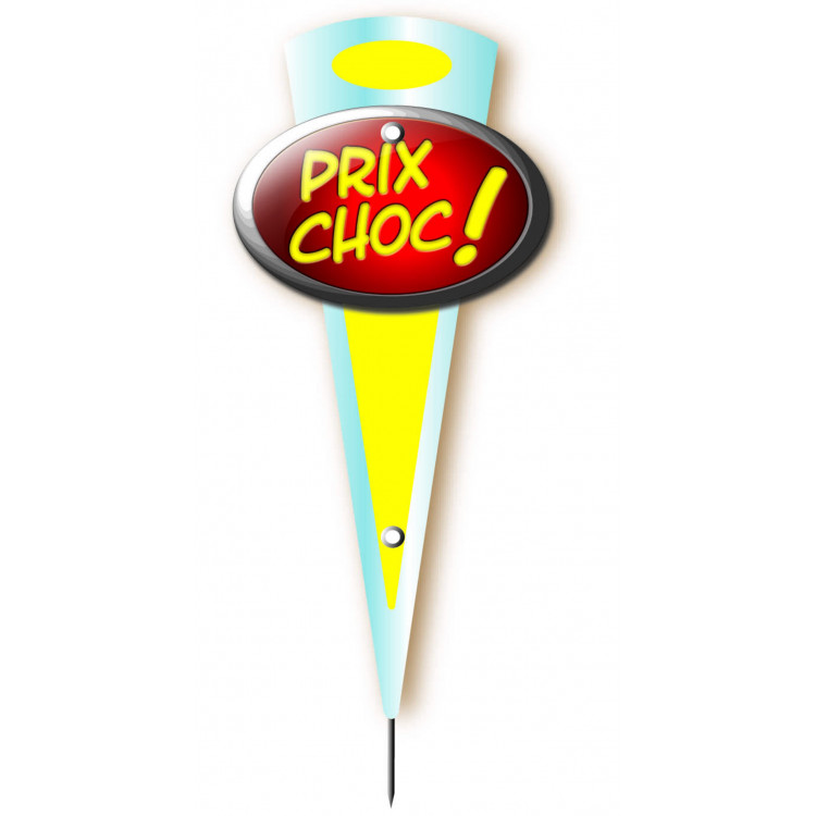 étiquette rectangulaire prix choc mini fleche 14x6 cm Bequet (10 pièces)