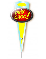 étiquette rectangulaire prix choc mini fleche 14x6 cm Bequet (10 pièces)