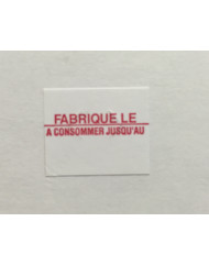 Sachet de 14000 étiquettes "Fabriqué le / A consommer jusqu'au" 2 lignes papier 2x1,6 cm Non repositionnable Non décollable Aver