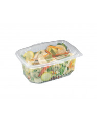 Barquette avec couvercle à charnière rectangulaire transparent 12,3x11,4x6,2 cm 25 cl Ondipack Alphaform (50 pièces)