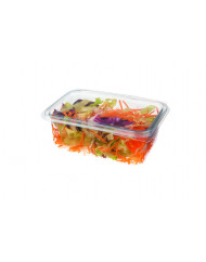 Barquette avec couvercle à charnière transparent 130x105x50 mm 37,5 cl (50 pièces)