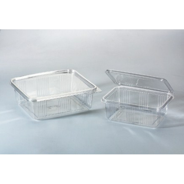 Barquette avec couvercle à charnière transparent 230x195x65 mm 200 cl (25 pièces) Barquette avec couvercle à charnière transparent 230x195x65 mm 200 cl (25 pièces)
