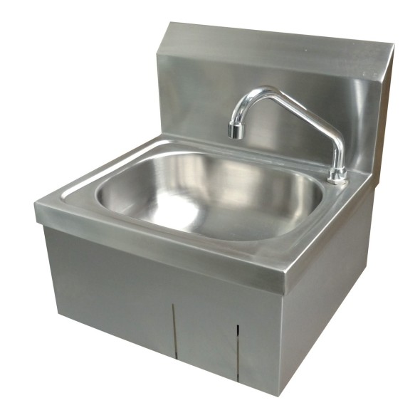Lave-mains inox 40x33x52 cm Avec dosseret Sans étagère Brc