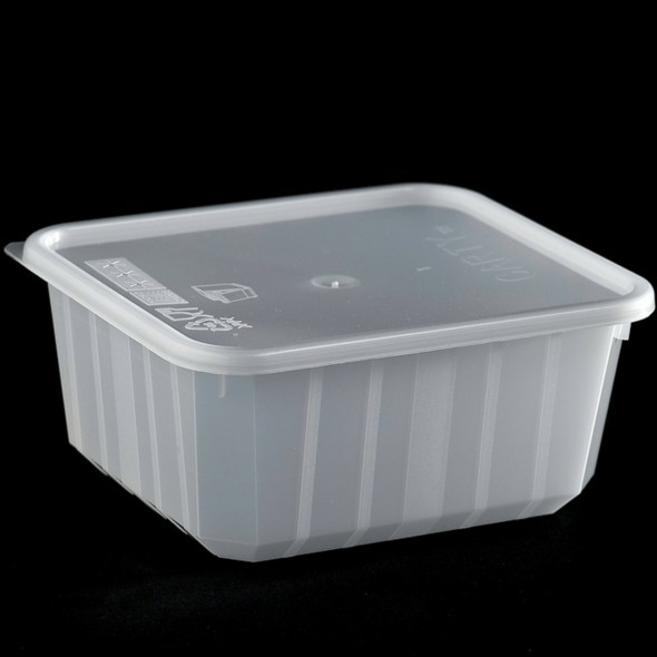 Barquette avec couvercle rectangulaire blanc 12,1x10,6x5,4 cm 45 cl Carty (200 pièces)