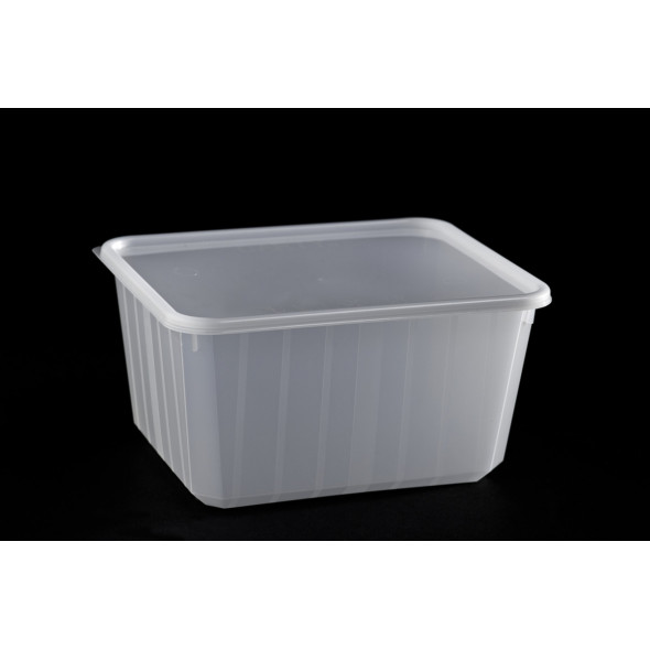 Barquette avec couvercle rectangulaire blanc 15,9x13x8,3 cm 115 cl Carty (100 pièces)