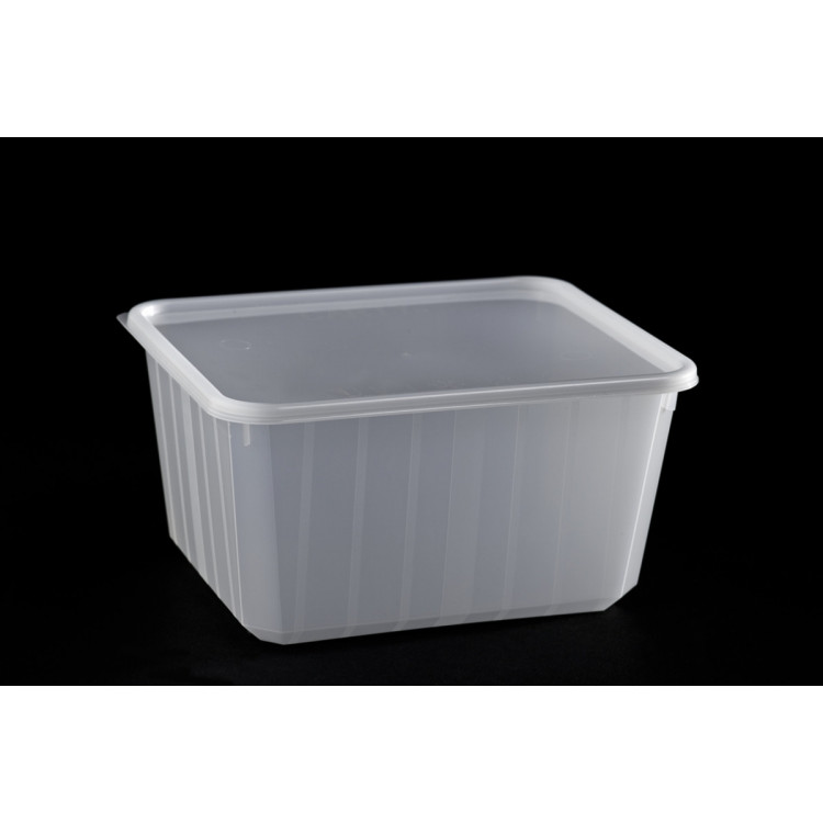 Barquette avec couvercle rectangulaire blanc 15,9x13x8,3 cm 115 cl Carty (100 pièces)