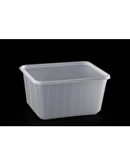 Barquette avec couvercle rectangulaire blanc 15,9x13x8,3 cm 115 cl Carty (100 pièces)