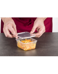 Barquette avec couvercle rectangulaire blanc 15,9x13x8,3 cm 115 cl Carty (100 pièces)