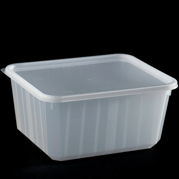 Barquette avec couvercle rectangulaire blanc 17x13,2x8,4 cm 135 cl Carty (100 pièces)