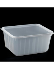 Barquette avec couvercle rectangulaire blanc 17x13,2x8,4 cm 135 cl Carty (100 pièces)