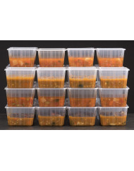 Barquette avec couvercle rectangulaire blanc 17x13,2x8,4 cm 135 cl Carty (100 pièces)