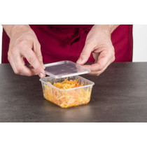 Barquette avec couvercle rectangulaire blanc 17x13,2x8,4 cm 135 cl Carty (100 pièces)