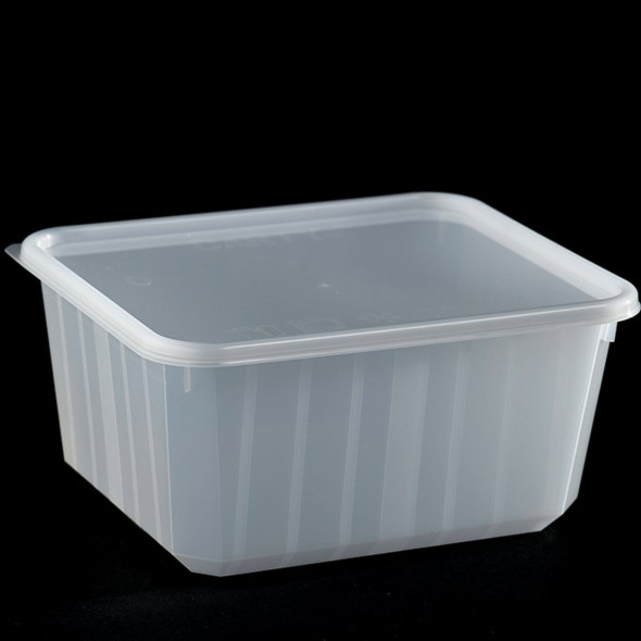 Barquette avec couvercle rectangulaire blanc 18,5x14,3x9 cm 180 cl Carty (100 pièces)