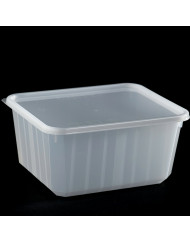 Barquette avec couvercle rectangulaire blanc 18,5x14,3x9 cm 180 cl Carty (100 pièces)