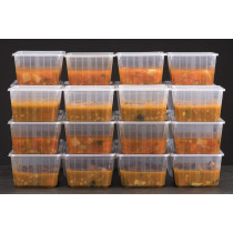 Barquette avec couvercle rectangulaire blanc 18,5x14,3x9 cm 180 cl Carty (100 pièces)