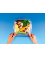 Barquette avec couvercle rectangulaire transparent 223x292x46 mm 150 cl Alphaform (20 pièces)