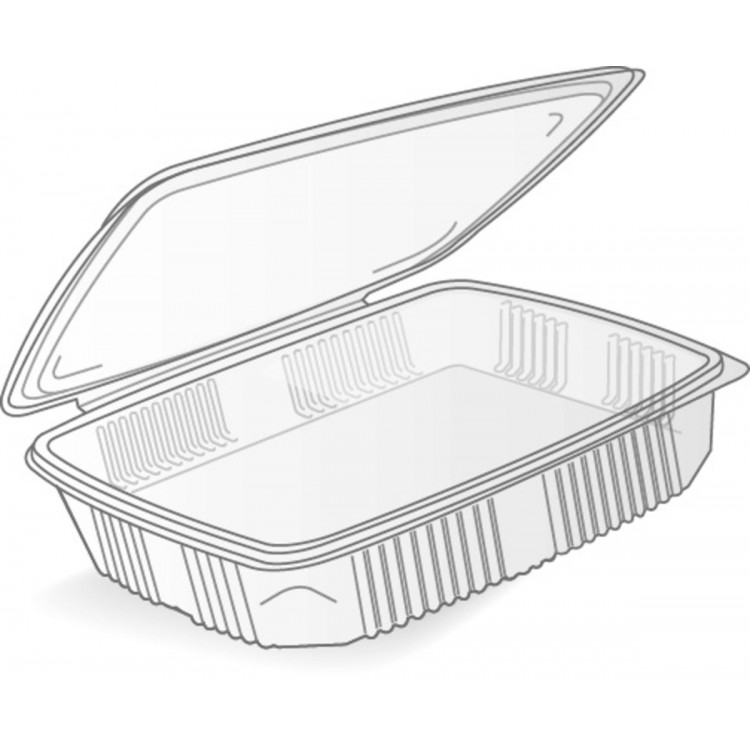 Barquette avec couvercle rectangulaire transparent 223x292x71 mm 250 cl Alphaform (15 pièces)