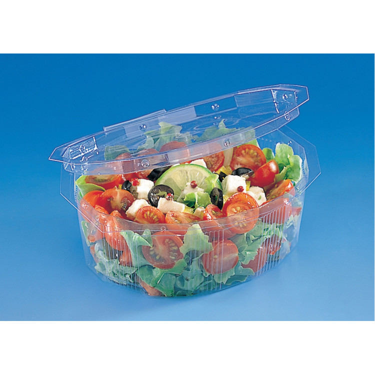 Barquette avec couvercle rectangulaire transparent 15,1x12,5x6,2 cm 50 cl Multipack Alphaform (50 pièces)