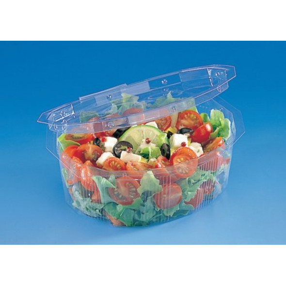 Barquette avec couvercle rectangulaire transparent 17,4x14,6x5 cm 75 cl Multipack Alphaform (50 pièces)