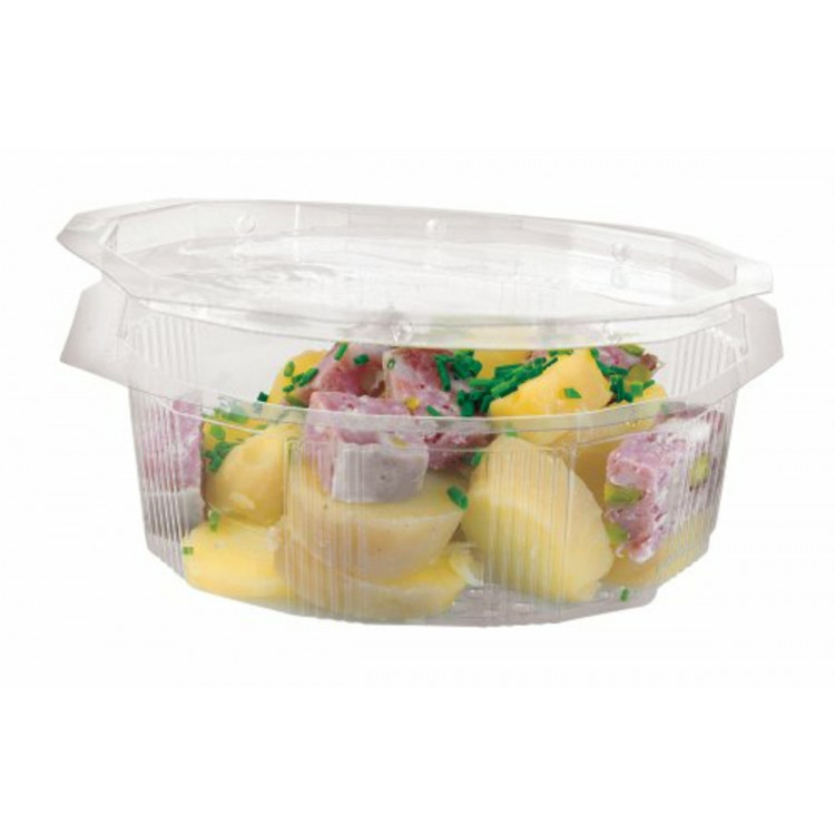 Barquette avec couvercle rectangulaire transparent 21,9x17,9x7,2 cm 150 cl Multipack Alphaform (75 pièces)