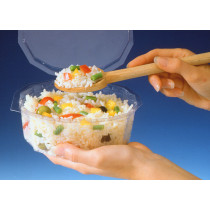 Barquette avec couvercle rectangulaire transparent 21,9x17,9x7,2 cm 150 cl Multipack Alphaform (75 pièces)