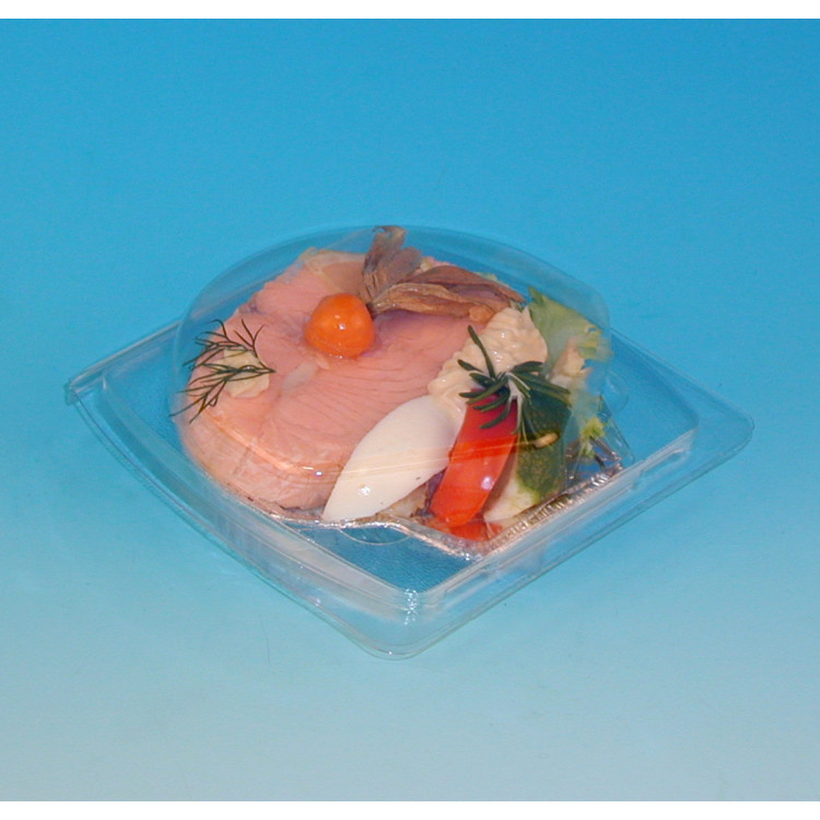 Boîte pour coquilles st jacques rectangulaire transparent 15,3x15x5 cm Traitipack Alphaform (300 pièces)