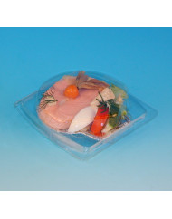 Boîte pour coquilles st jacques rectangulaire transparent 15,3x15x5 cm Traitipack Alphaform (300 pièces)