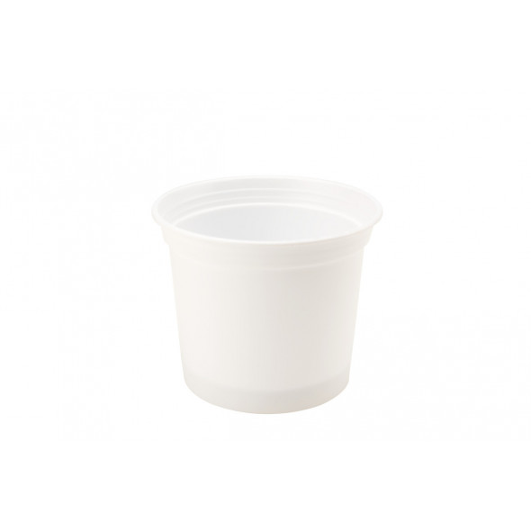 Pot avec couvercle rond blanc Ø 78,8 mm 12,5 m³ Carty (250 pièces)